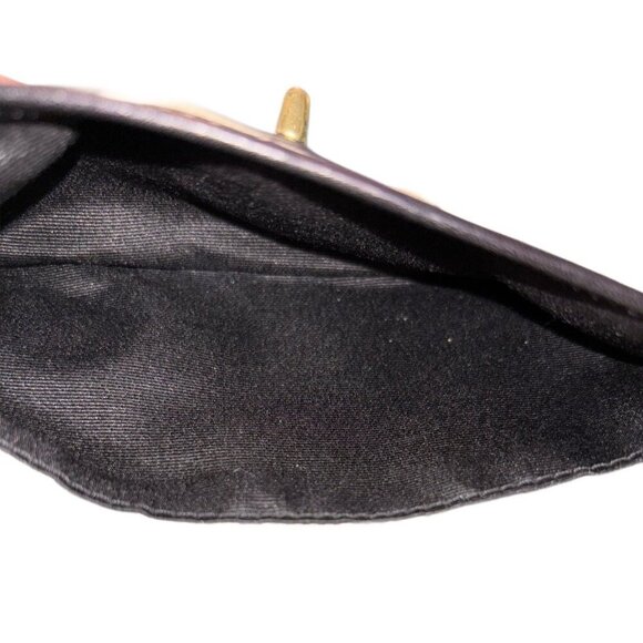 Coach Vtg Brown & Tan Turn-lock Signature Wristlet Handbag, 2-Compartment Mini - Picture 5 of 6